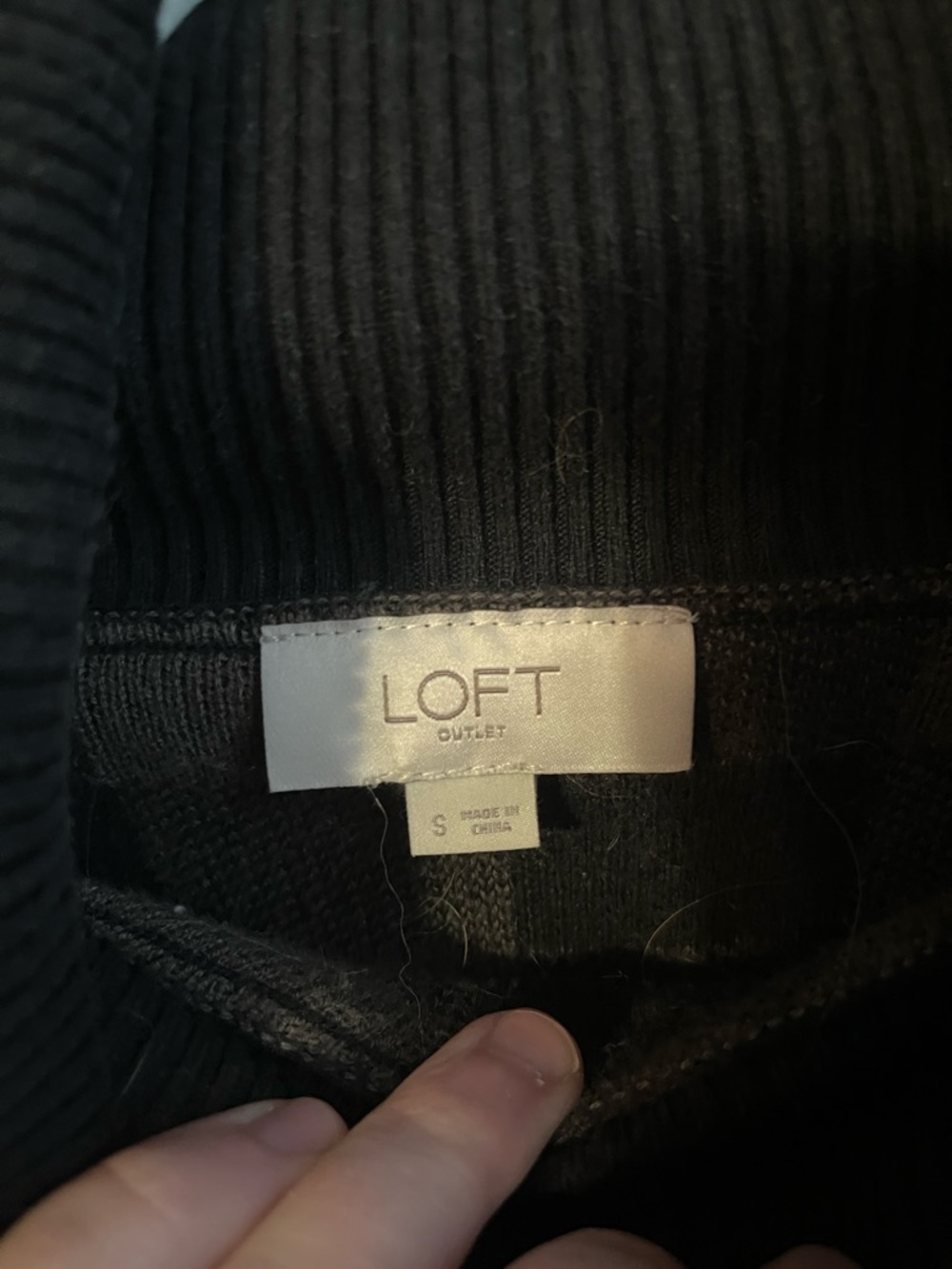 LOFT Black Ribbed Sweater - Outlet - Picture 2 of 6